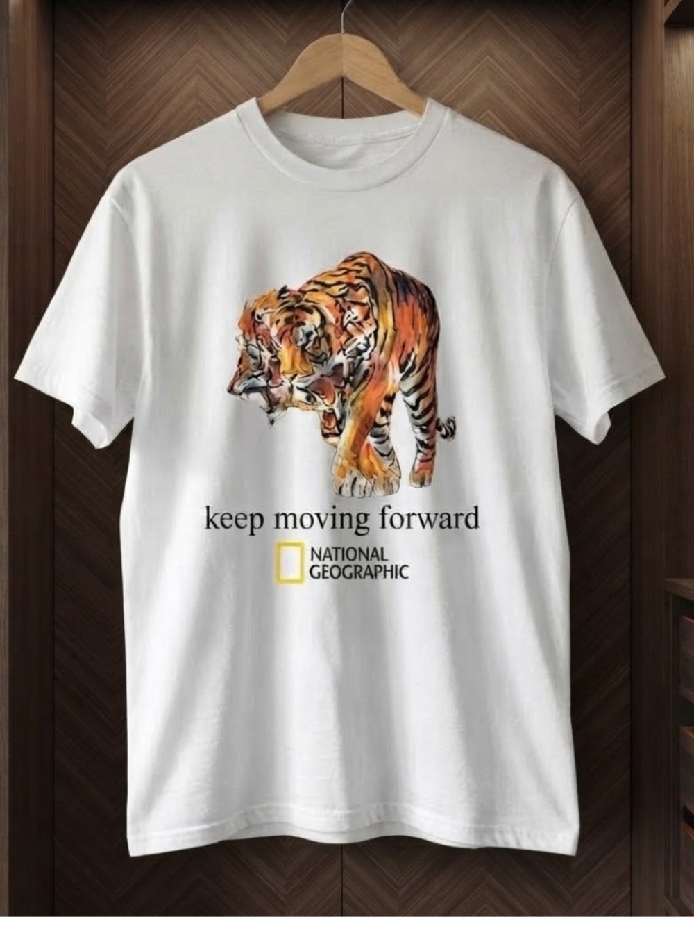 Tiger Keep Moving Forward Wildlife Vintage Graphic T-Shirt